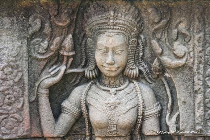 Devata Gesicht sehr typisch, Banteay Kdei, Angkor, Kambodscha