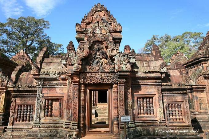 Fassaden gopura I, Ostseite, Banteay Srei, Angkor, Kambodscha