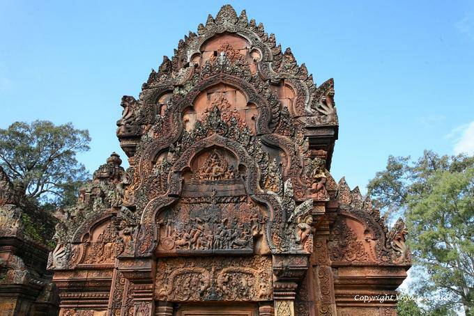 Nord Bibliothek, Agni Feuer Khandava Wald, Banteay Srei, Angkor, Kambodscha