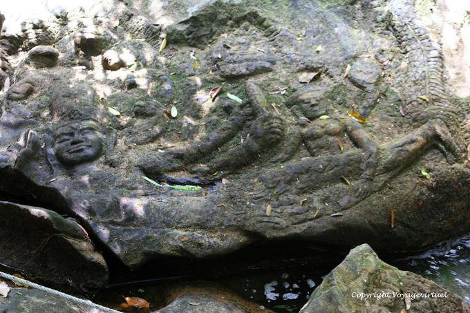 Vishnu, der auf dem Urmeer, Kbal Spean, Angkor, Kambodscha