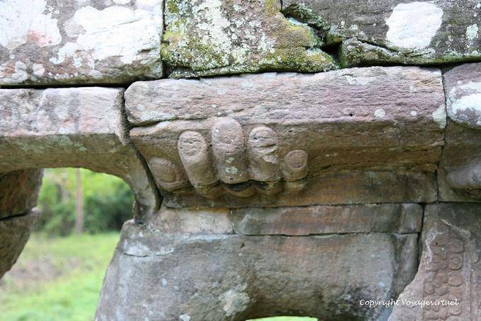 Hand Nahaufnahme Siegestor, Siegestor, Angkor, Kambodscha