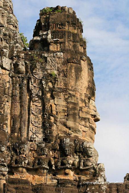 König Profil auf Tür zu Angkor Thom, Angkor, Kambodscha