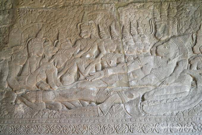 Valli Tod von Rama getötet, seine Frau Tara, Ramayana, Angkor Wat unterstützt, Angkor, Kambodscha