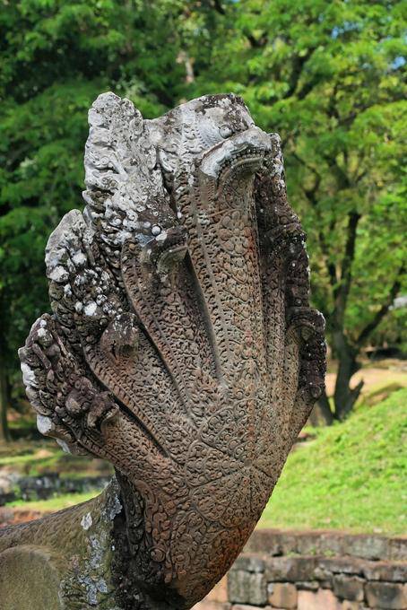 Naga mit mehreren Köpfen, Terrasse des Lepra-Königs, Angkor Thom, Angkor, Kambodscha