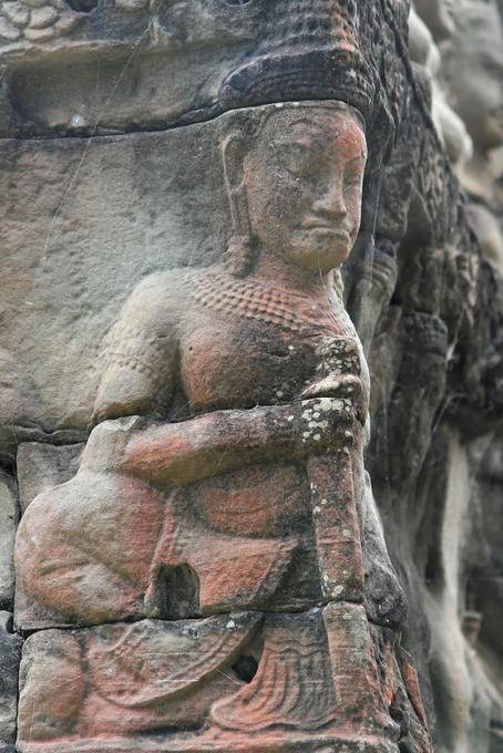 Character Gehrung gebracht Ecke Terrasse des Lepra-Königs, Angkor Thom, Angkor, Kambodscha