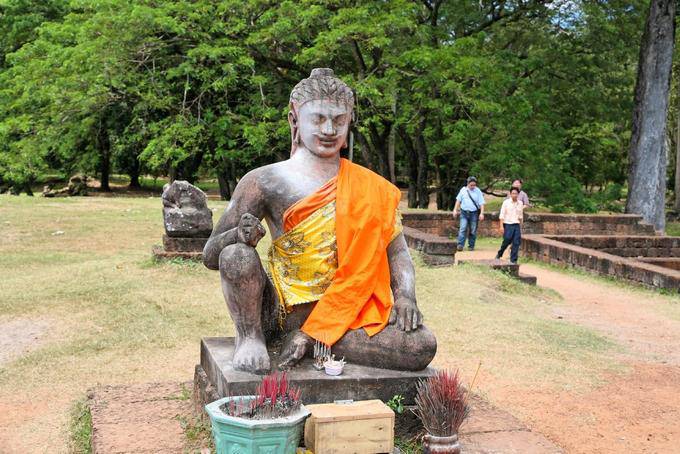 Kopie der Statue des toten Königs von Lepra, Terrasse des Lepra-Königs, Angkor Thom, Angkor, Kambodscha