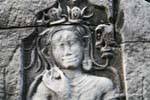 Weibliches Gesicht von Zeit verwischt, Preah Khan, Kambodscha.