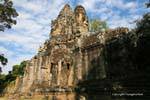 Avalokitesvara repräsentative Gesicht auf dem Turm des South Gate, Angkor Thom, Kambodscha.