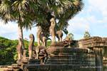 Stilisierten Löwen, Südseite Treppen, Angkor Wat, Kambodscha.
