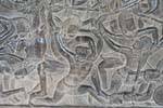 Kauravas gegen die Pandavas, Fresko, Schlacht von Kurukshetra, Angkor Wat, Kambodscha.