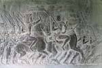 Riders auf ihren Pferden, Paraden Galerie Geschichte, Angkor Wat, Kambodscha.