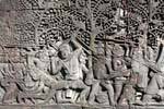 Krieger Detail (Flachrelief) Bayon Angkor Thom, Kambodscha.