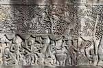 Fest Vorbereitung Fries Bayon Angkor Thom, Kambodscha.