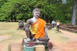 Kopie der Statue des toten Königs von Lepra, Terrasse des Lepra-Königs, Angkor Thom, Kambodscha.