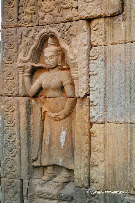 Apsara Nische, Wat Nokor Bachey, Kampong Cham - Kambodscha