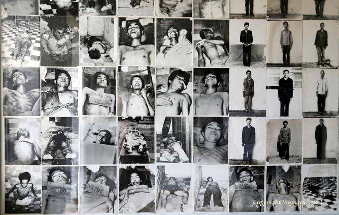 Die Wachen wurden die verstümmelten Leichen ihrer Opfer, Genocide Museum, Phnom Penh Fotografieren - Kambodscha