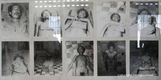 Gefoltert Fotografien, Museum Khmer Völkermord, Phnom Penh - Kambodscha
