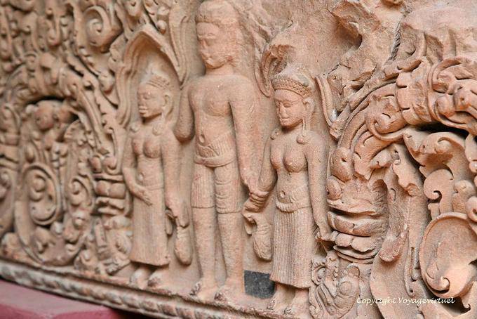Close-up auf die Mitte eines Sturzes Baphuon Stil, Kampong Thom, Phnom Penh Museum - Kambodscha