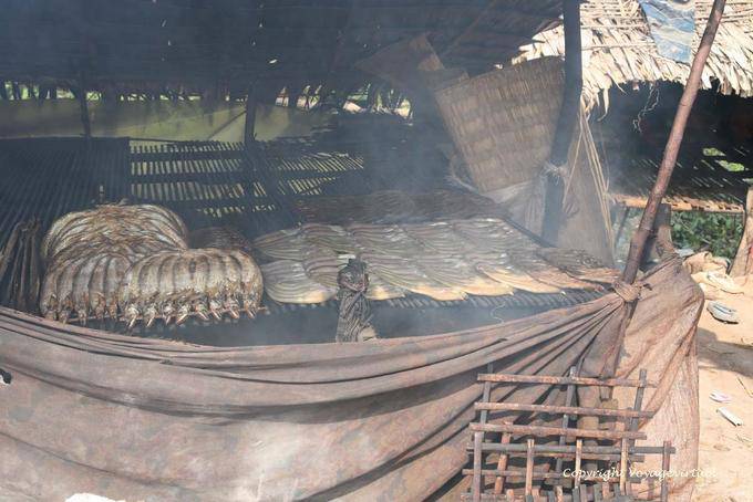 Geräucherter Fisch aus dem Tonle Sap Bereich Kampong Luong - Kambodscha