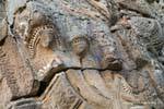 Gesichter geschnitzt Monster, Wat Nokor, Kampong Cham, Kambodscha.