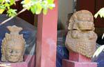 Heads Yaksa und Vormund Löwe Museum Phnom Penh, Kambodscha.