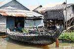 Bau riskant, Tonle Sap See, Kambodscha.