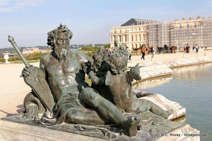 Bronze Seine von Etienne le Hongre, Nord Pool, Versailles