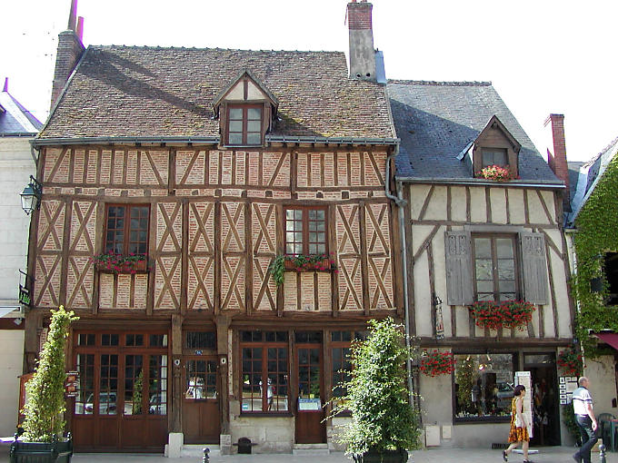 Typische Hausfassade, Amboise, Frankreich.