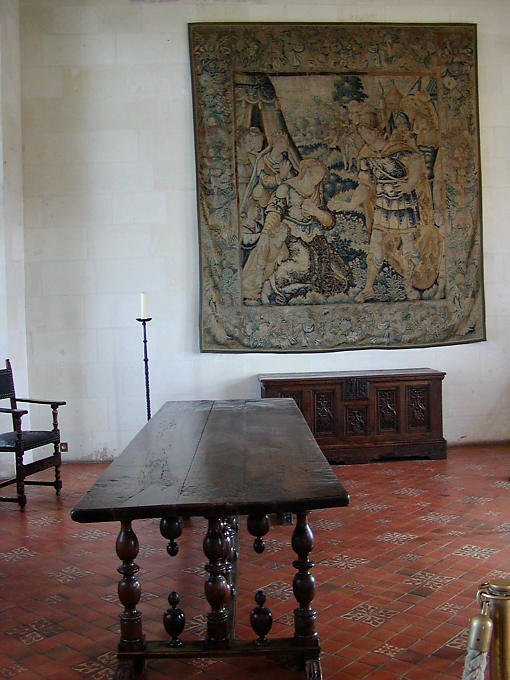 Tabelle und Polster, Schloss Amboise, Frankreich.