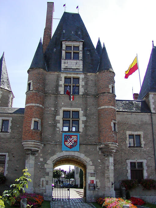 Eingang des Castle Stuart, Renaissance Aubigny, Frankreich.