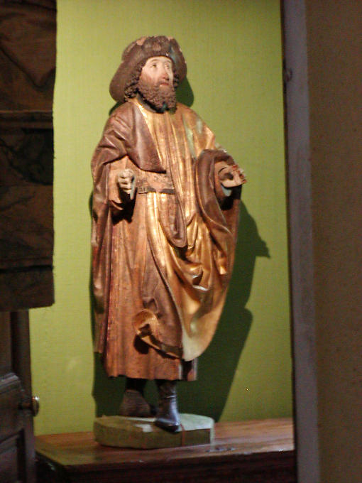 Hölzerne Statue, Schloss Azay-le-Rideau, Frankreich.