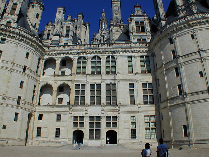 Debauchery Fenster, Chambord, Frankreich.