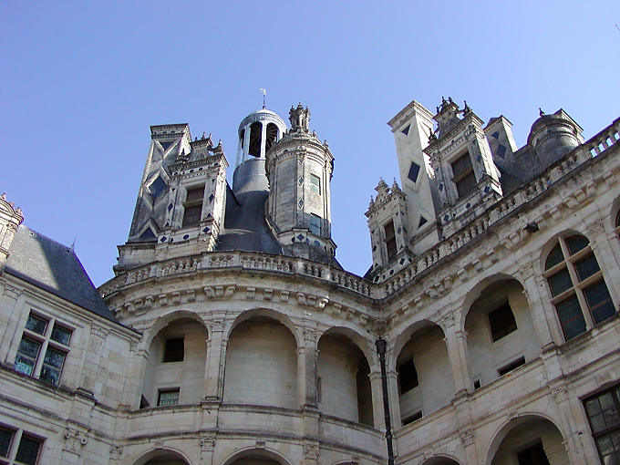 Winkelperspektive Schloss Chambord, Frankreich.