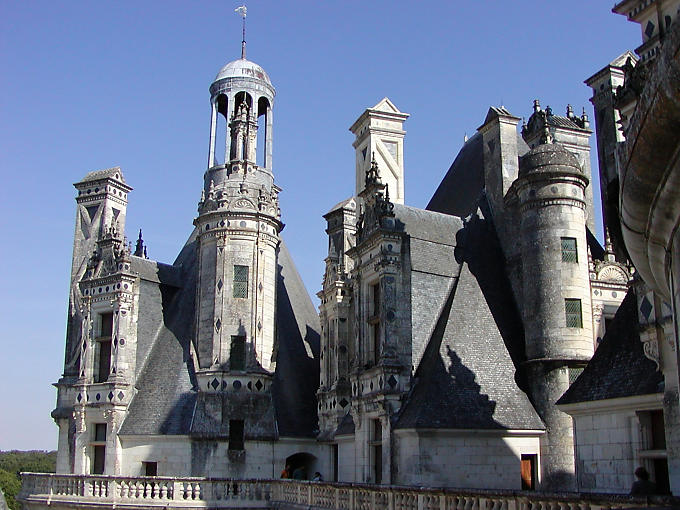 Entlang der Terrasse, Schloss Chambord, Frankreich.