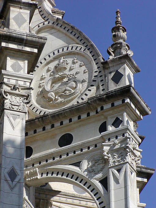 Wappen von François 1er, Chambord, Frankreich.