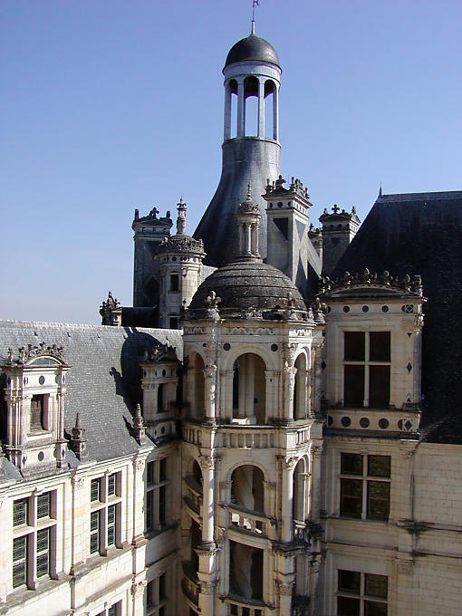 Chambord, Außenansicht des Treppenhauses, Frankreich.