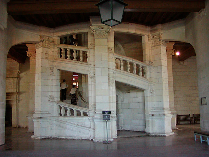 Die Treppe Eingang Doppelhelix, Chambord, Frankreich.