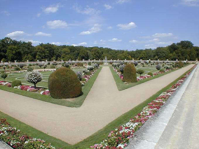 Perspective Diana Garten, Chenonceau, Frankreich.