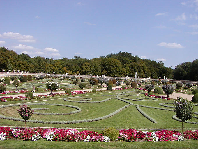 Garten des Château de Chenonceau, Frankreich.