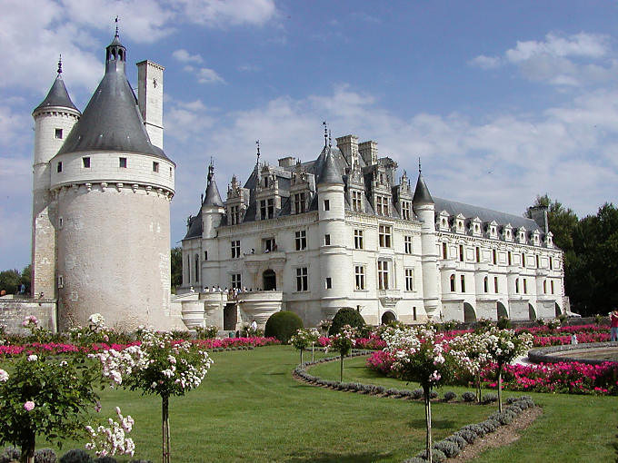 Garten der Katharina von Medici, Château de Chenonceau, Frankreich.