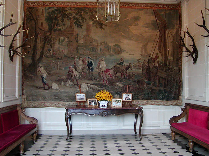 Flämische Tapisserie des Vestibüls, Cheverny, Frankreich.