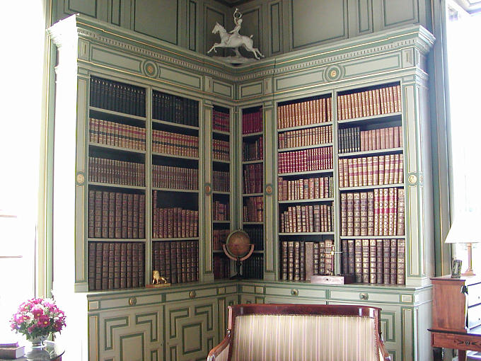 Die bibliohèque, Château de Cheverny, Frankreich.