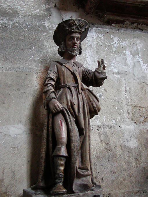 Clamecy Statue auf dem Weg nach Compostela, Frankreich.