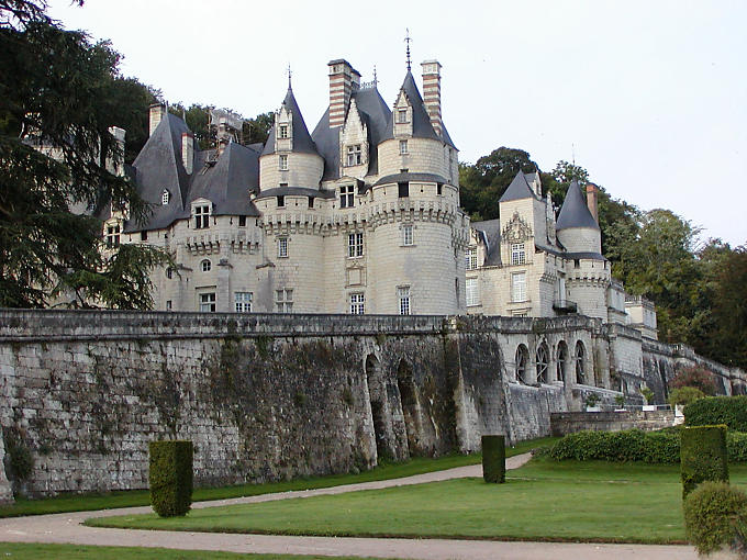 Schloss Rigny-Ussé Blick von den Gärten, Frankreich.