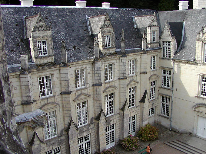 Hof des Schlosses von Ussé, Frankreich.