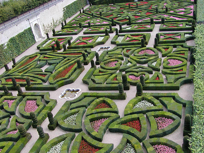 Garten ornamental, Liebe Gärten Villandry, Frankreich.