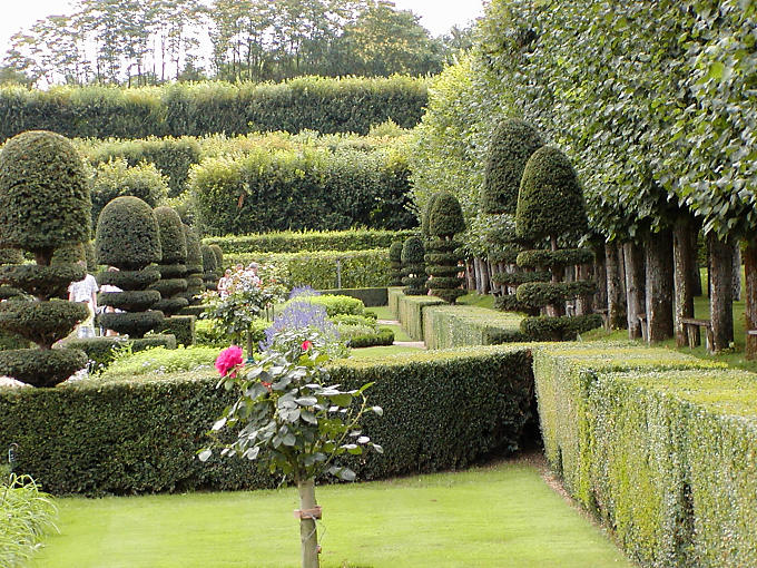 Zwischen Garten und einfaches Labyrinth, Château de Villandry, Frankreich.