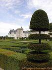 Topiary Garden Ornament, Blick aus dem zweiten Raum, Château de Villandry, Frankreich.