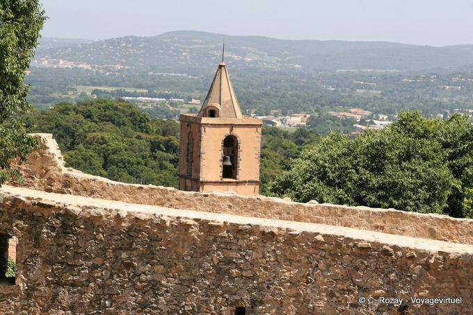 Grimaud, Aussichtsturm von der Stadtmauer von der Burg, Provence, Frankreich
