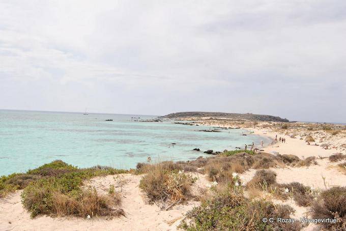 Gehen Sie auf der Halbinsel Elafonissi - Kreta, Griechenland